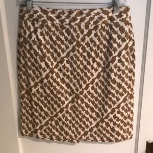 Cream & brown pencil skirt